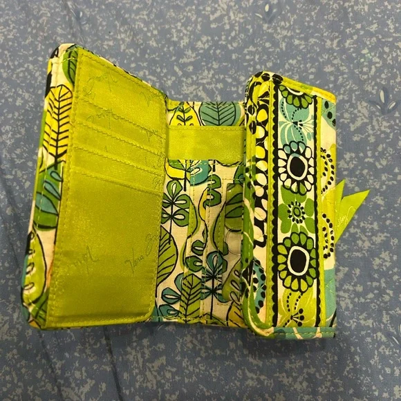 Vera Bradley Green, Yellow, and Blue Floral Wallet - Picture 7 of 8